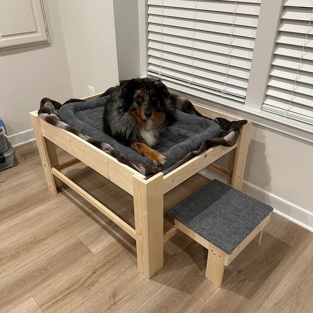 "Sophie" Unfinished Wood Dog Bed Platform to Hold Your Dog Bed Cushion