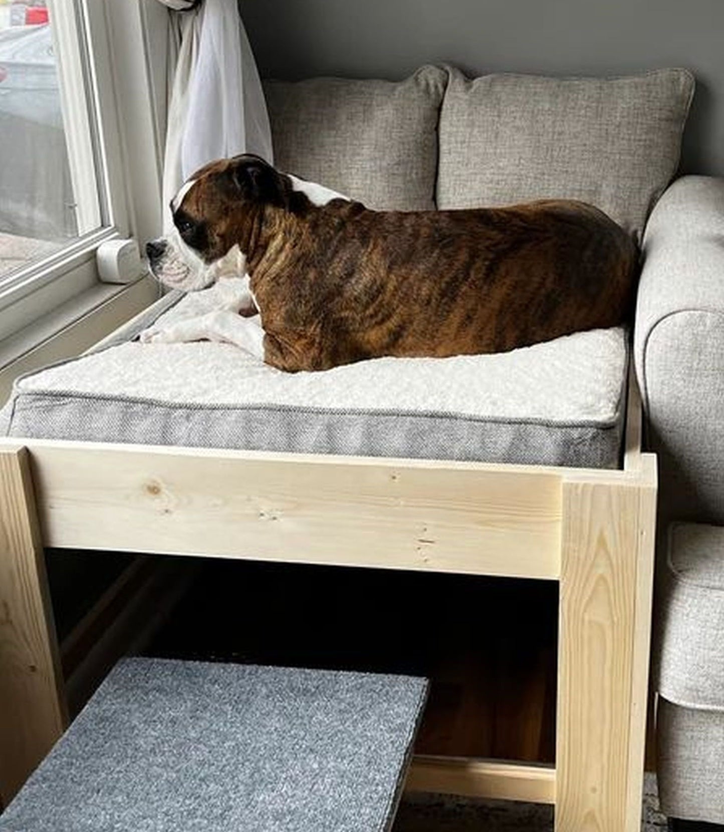 "Sophie" Unfinished Wood Dog Bed Platform to Hold Your Dog Bed Cushion