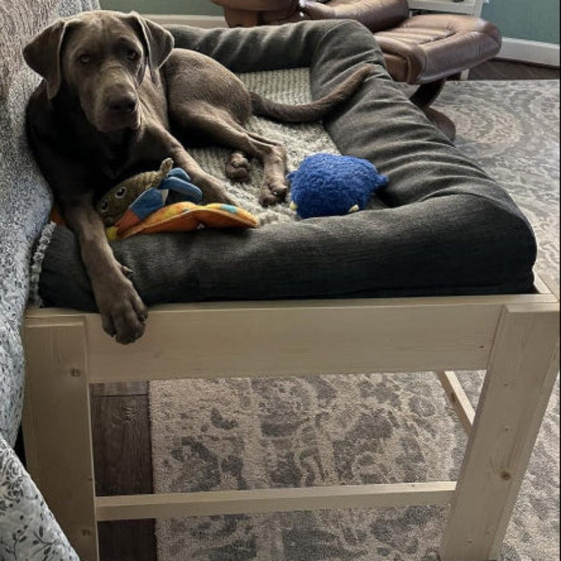 "Stella" Platform Only Unfinished Wood Dog Bed Platform to Hold Your Dog Bed Cushion (Copy)