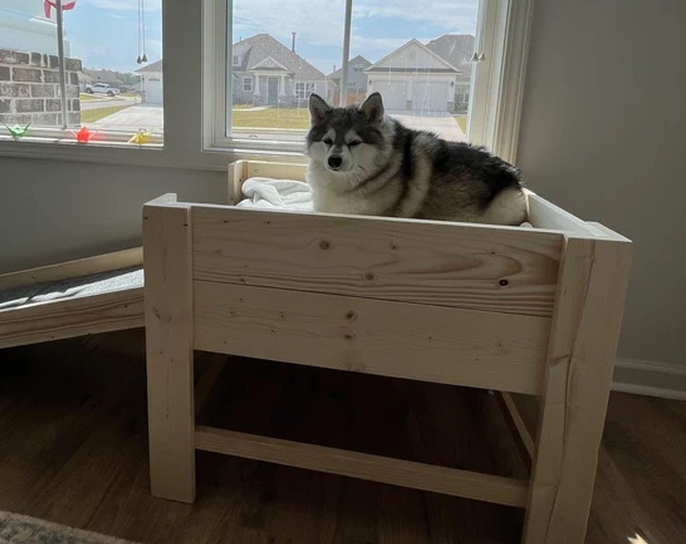 Raised Dog Bed Platform Unfinished to hold your own mattress,  Style: The Luna-The Original!
